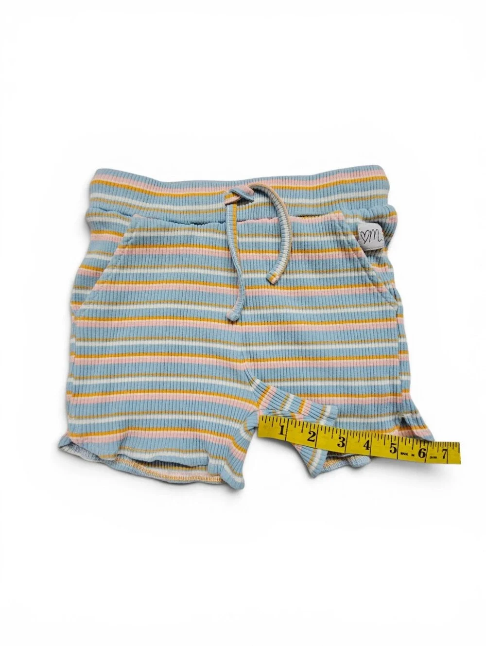 Love, Millie Clothing Co. Striped Tank & Short Set In Aqua, Peach, White Size 10